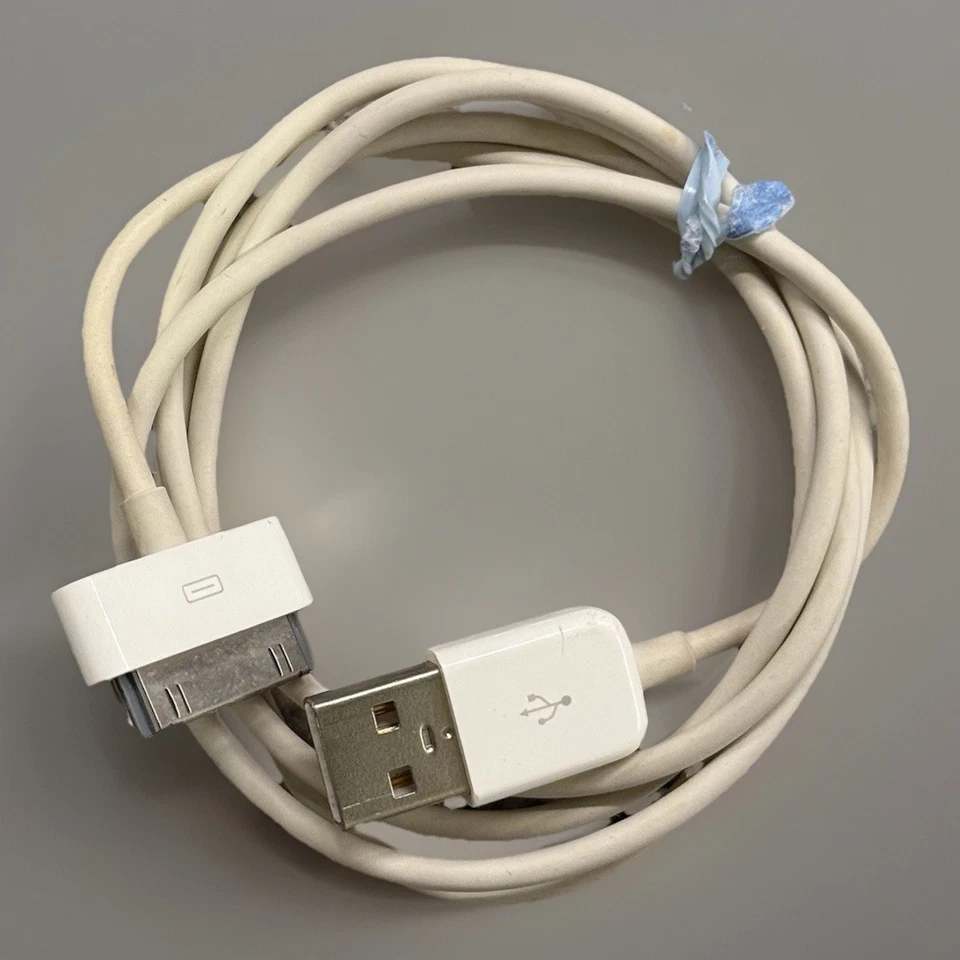 Cable de sincronización de carga USB de 3 pies y 30 pines para iPhone 3 3G 4s iPods OEM Apple Foto 1 de 4