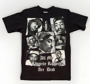 Shaka Wear RIP Hip Hop Rappers Tupac Notorious BIG T Shirt Size Medium 90s Y2K - Picture 1 of 5