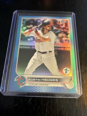 2022 Topps 1st First Edition Austin Hedges #65 Light Blue /5 Cleveland Guardians - Image 1 of 3