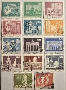 East Germany 1973-80, Buildings & Monuments, 14 Used Values, FAST SHIPPING! - Picture 1 of 2