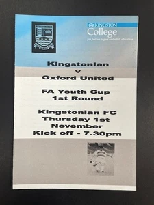 2001/02 Kingstonian V Oxford United 01.11.2001 FA Youth Cup 1. Runde - Bild 1 von 1