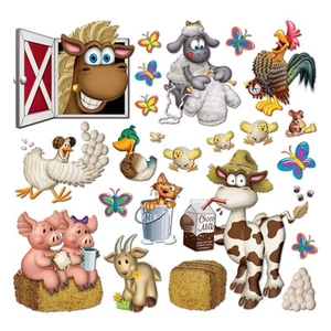 Beistle Farm Animal Props (23/pkg) - Decorazione Fornitura per Feste per Fattoria - Foto 1 di 1