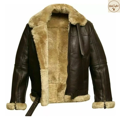 Para hombres RAF B3 Bombardero Aviador Chaqueta de Cuero Real Piel de Oveja Piloto Abrigo de Vuelo🧥 Foto 1 de 4