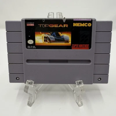 Nintendo SNES Top Gear Super Nintendo Game Cartridge Authentic Tested - Image 1 of 4