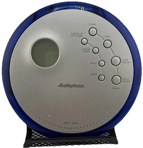 Reproductor de CD portátil Audiophase CDM-375 MP3 vintage azul plateado - sin probar / COMO ESTÁ - Imagen 1 de 7