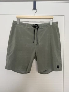 RVCA Board Shorts Swim Trunks Mens Size 34 Khaki Beach Surf Pockets Logo - Picture 1 of 12