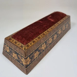 Antike Tunbridge Ware Hutnadel Box mit Kissen 24 cm lang - Bild 1 von 15