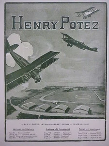 1920'S PUB AVIONS HENRY POTEZ MEAULTE AERODROME AEROPLANE AIRCRAFT ORIGINAL AD - Imagen 1 de 1