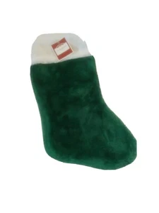 Christmas Stocking Green Plush Holiday Time 16 Inch Hanging Seasonal Décor Gifts - Picture 1 of 4