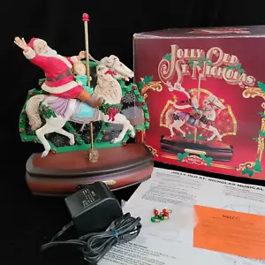 Espositore illuminato animato musicale ENESCO 1988 vintage JOLLY OLD ST NICHOLAS e scatola - Foto 1 di 19