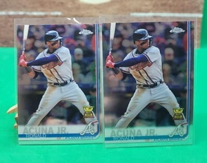 2019 Topps Chrome ROOKIE CUP Atlanta Braves Ronald Acuna Jr # 117 Lot x 2 - Picture 1 of 2