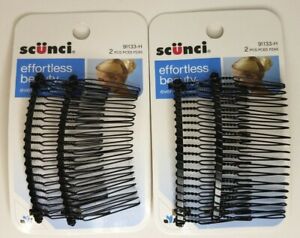 Scünci Metal Wire Side Combs 2 Pk, Lot of 2, 4 total combs  91133-H