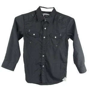 LR Scoop Boys Western Long Sleeves Size 7 Gray Button Up - Picture 1 of 5