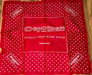 Oshkosh B'Gosh VTG Bandana Red Polka Dot Work Wear Handkerchief Bandan - Picture 1 of 1