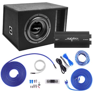 SKAR AUDIO SINGLE 10" 2000 WATT EVL SERIES BASS PACKAGE W AMPLIFIER AND WIRE KIT - Picture 1 of 5