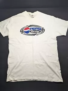 Vintage Pepsi Racing Mens Medium White Shirt Single Stitch Tee Made in USA Anvil - Picture 1 of 9