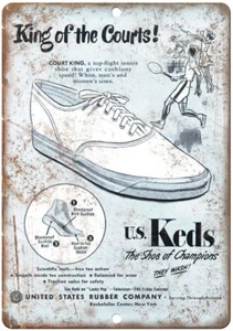 US Keds United States Rubber Vintage Ad 12" x 9" Reproduction Metal Sign ZE44 - Picture 1 of 1