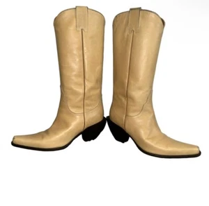 Donald J Pliner Western Couture VTG Knee High Block Heel Riding Boots 7M Italy - Picture 1 of 8