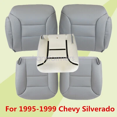 Funda de asiento delantera de cuero y cojín de espuma para conductor para GMC Sierra Chevy Tahoe 95-99 Foto 1 de 4