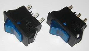 2 X Swann Industries Illuminated Rocker Switch - SPST - 125V 15A - Lighted Blue - Picture 1 of 7