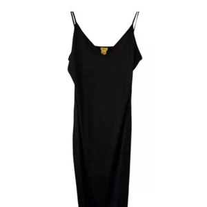 Daisy Brand Maxi Coctail Dress Women's Size 2X Black Spaghetti Strap V-Neck NEW - Picture 1 of 9