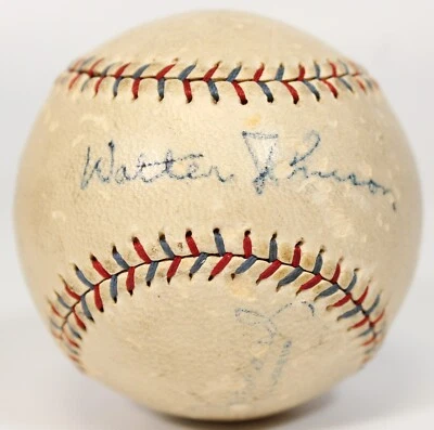 Walter Johnson Single Signed 1929 Official American League Baseball JSA COA - Image 1 of 4