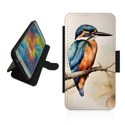 Kingfisher Phone Case Wallet flip cover For iPhone Samsung KING1 bird - Image 1 of 4