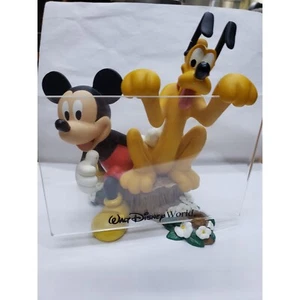 Walt Disney World in Park Souvenir Mickey Mouse and Pluto Picture Frame Figurine - Picture 1 of 7