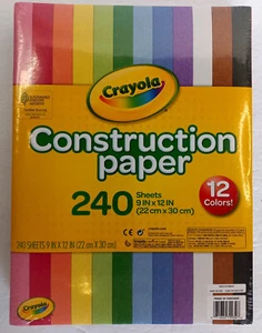 Construction Paper Crayola Super Pack 12 Colors 240 Sheets 9" x 12" Sealed - Picture 1 of 11
