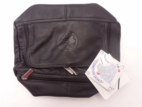 Pangea Brands Black Leather Shave Kit Bag - MLB - Toronto Blue Jays Cover