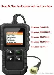 Fault code scanner diagnostic OBD2 tool for Kawasaki Z900 Z900RS ZX10R ZX14R H2 - Picture 1 of 4