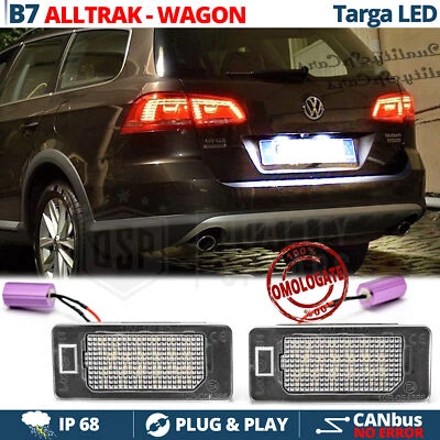 PLACCHETTE Luci TARGA LED per VW PASSAT B7 Variant 10-15 CANBUS 18 LED 6500K - Immagine 1 di 4