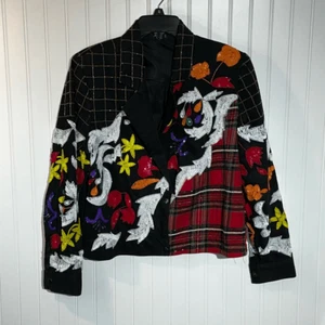 Vintage 80's Modi Jacket Women’s Small Full Sequin Beaded Embellished Christmas - Picture 1 of 12