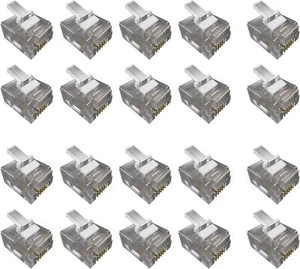 RJ11 Extremos Crimpado Enchufes Teléfono ADSL Módem Cable 6P4C Conector 2,5,10 o 20 LOTE DE TRABAJO - Imagen 1 de 8