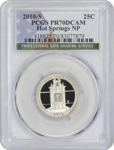2010-S Flag Clad Hot Springs NP State Quarter PR70DCAM PCGS 70 Deep Cam - Picture 1 of 2
