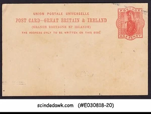 GREAT BRITAIN & IRELAND - 1892 1d QV UPU POSTCARD #CP27- UNUSED - Picture 1 of 1