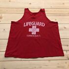 Lifeguard Red Sleevelss Clear Water Beach ,FL Solid Tank Adult Size XXL