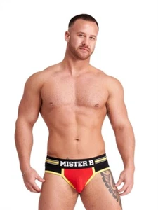 MISTER B URBAN JOCK BRIEFS MENS OPEN BACKED MESH FRONTED UNDERWEAR  - Picture 1 of 7