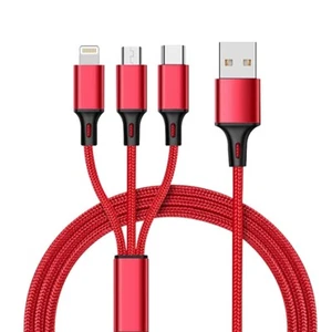 For Samsung Galaxy S22/Ultra/Plus - Power Cord 3-in-1 USB Cable Charging Wire - Picture 1 of 7