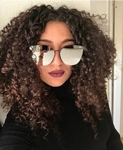 Oversized Sunglasses Lady Shades Luxury Gold Mirror Eye Glasses Cat Fancy Trendy - Picture 1 of 27