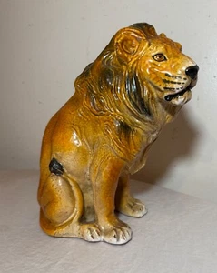 Antique handmade terracotta pottery Italian lion majolica sculpture statue figur - Picture 1 of 11