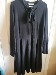 Nemidor Black Tie Neck Dress Size US 20 - Picture 1 of 7