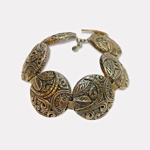 Silpada Sterling 925 Silver Ancient Scroll Circle Toggle 8 in Bracelet B2092 - Picture 1 of 7