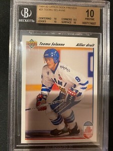 1991 Upper Deck French Teemu Selanne BGS 10 rookie card