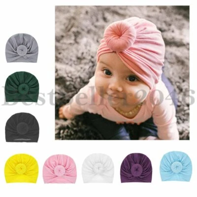 6-8 piezas Diademas Nudo Bebé Elástico Envoltura para Cabeza Niños Pequeños Turbante Suave Nudo Moño Gorra Foto 1 de 4