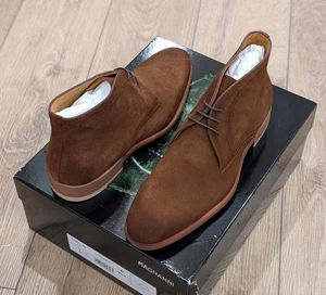 $495 Mens Magnanni Suede Chukka Boots Cognac US 9 - Afbeelding 1 van 8