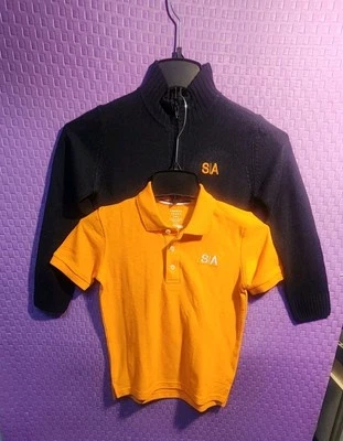 Lot of 2 French Toast Boys Shirt Basic Short Sleeve N Sweater Size 6-7  - Image 1 of 4