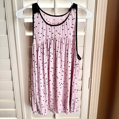 Kate Spade Mujer Camisa de Dormir M Rosa Negro Lunares Camisa para Dormir Foto 1 de 4