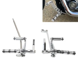 Coppia leve poggiapiedi preimpostate per Harley Dyna Low Rider 00-12, cromate - Foto 1 di 11