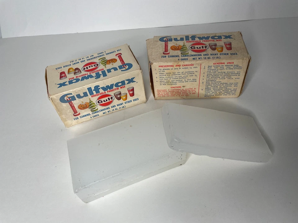 Vintage Two 1LB Box Gulfwax Household Paraffin Wax For Canning, Candlemaking - Image 1 of 1